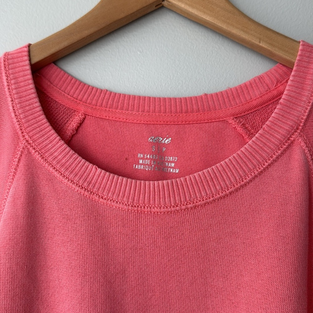 Aerie Coral Pink Sweatshirt Size Small - Picture 2 of 4